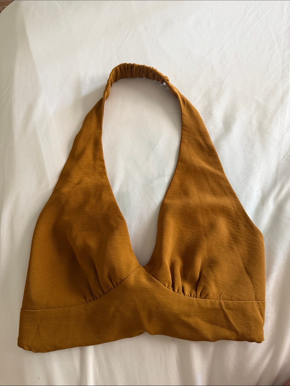 Forever 21 Mustard Halter Crop Top